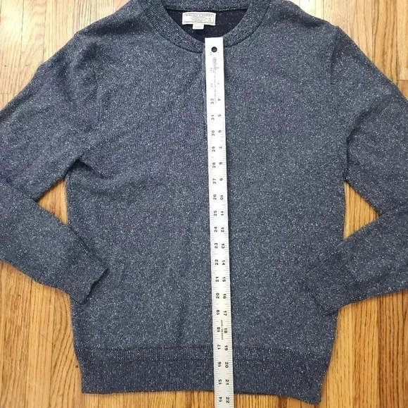Wallace & Barnes Sweater Mens Small Blue Wool Blend Long Sleeve Pullover - Picture 4 of 5